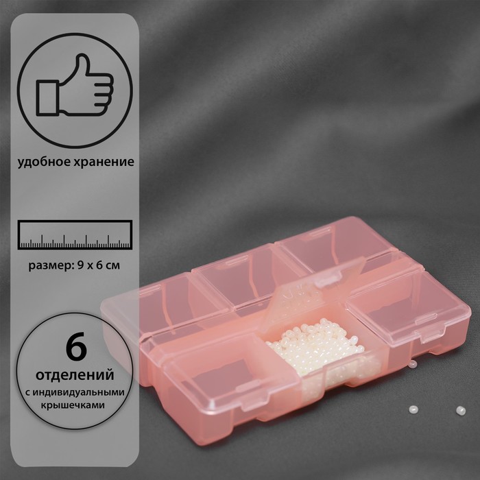Органайзер, 9 × 6 × 1,8 см, 6 отделений, цвет оранжевый
Органайзер, 9 × 6 × 1,8 см, 6 отделений, цвет оранжевый