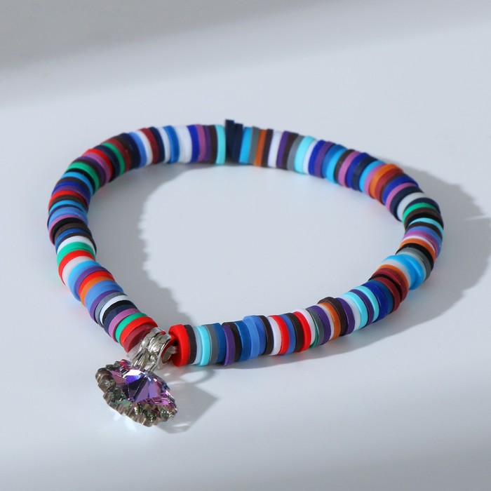 Браслет "Бисер" на резинке, цветок, цветной, L=7 
Браслет "Бисер" на резинке, цветок, цветной, L=7