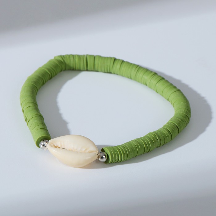 Браслет "Бисер" на резинке, ракушка, цвет зелёный, L=7
Браслет "Бисер" на резинке, ракушка, цвет зелёный, L=7