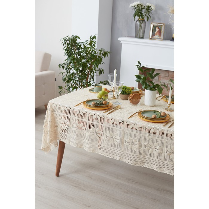 фото Скатерть этель "цветы" 130х180±5 см, 100% п/э