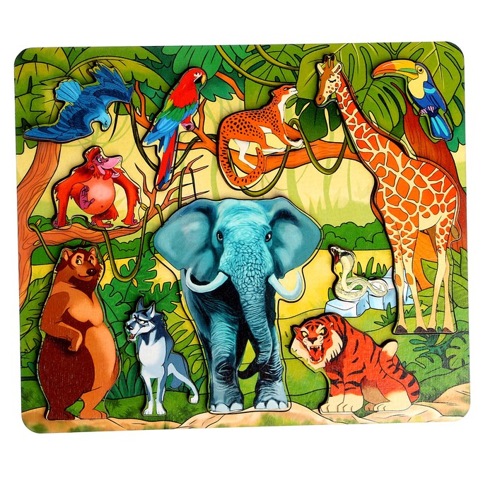 Рамка-вкладыш «Кто живет в джунглях»
Рамка-вкладыш «Кто живет в джунглях»