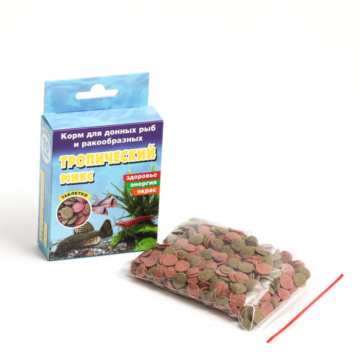 Корм сухой "Тропический микс" для донных рыб и ракообразных, таблетки, коробка, 70 г
Корм сухой "Тропический микс" для донных рыб и ракообразных, таблетки, коробка, 70 г