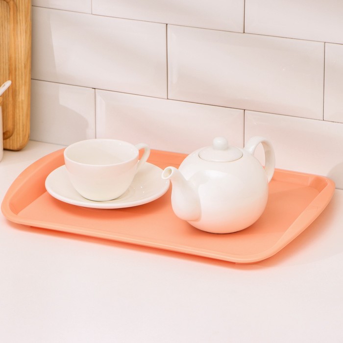 Поднос прямоугольный, 36,5×25,5 см, цвет персиковая карамель
Поднос прямоугольный, 36,5×25,5 см, цвет персиковая карамель