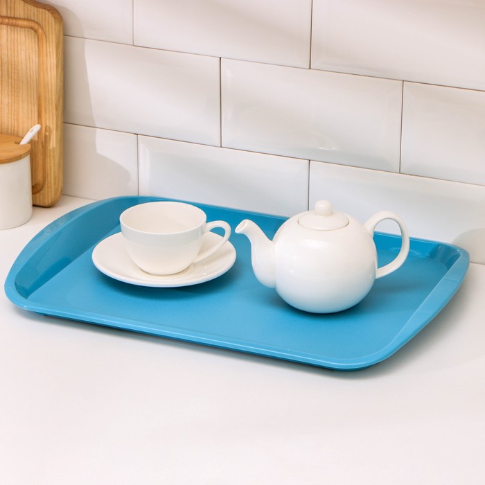 Поднос прямоугольный, 43,5×30,5 см, цвет голубой океан
Поднос прямоугольный, 43,5×30,5 см, цвет голубой океан