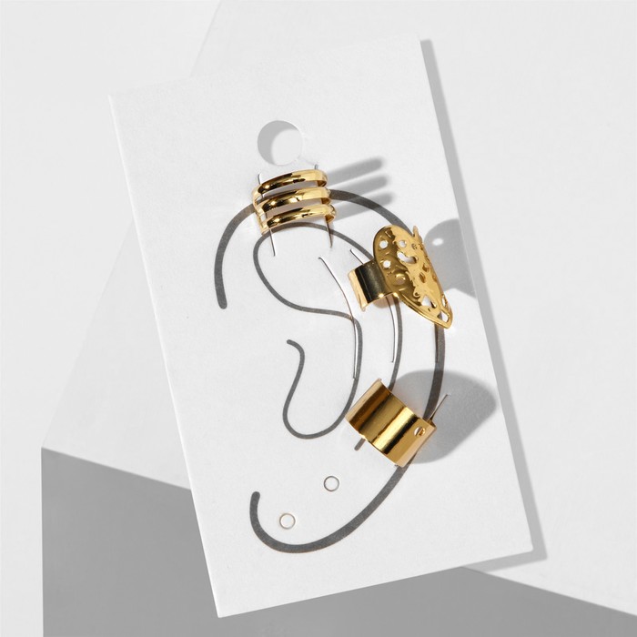 Набор серьги и каффа «Настроение», крупные, цвет золото
Набор серьги и каффа «Настроение», крупные, цвет золото