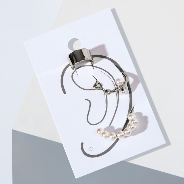 Набор серьги и каффа «Настроение», жемчуг, цвет белый в серебре
Набор серьги и каффа «Настроение», жемчуг, цвет белый в серебре