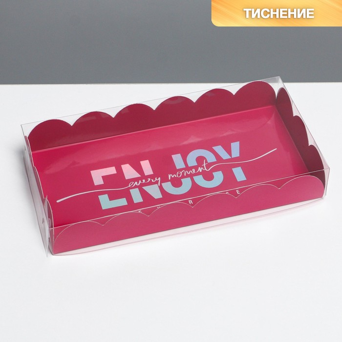 Коробка для кондитерских изделий голография с PVC крышкой «Enjoy», 10,5 × 21 × 3 см
Коробка для кондитерских изделий голография с PVC крышкой «Enjoy», 10,5 × 21 × 3 см