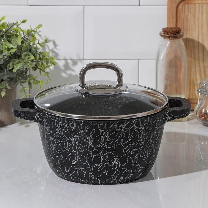 Кастрюля «Грация», 2,5 л, стеклянная крышка, антипригарное покрытие
Кастрюля «Грация», 2,5 л, стеклянная крышка, антипригарное покрытие