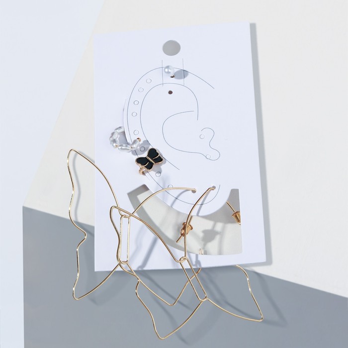 Набор серьги и каффы "Цацки" бабочки контурные, цвет чёрно-белый в золоте
Набор серьги и каффы "Цацки" бабочки контурные, цвет чёрно-белый в золоте