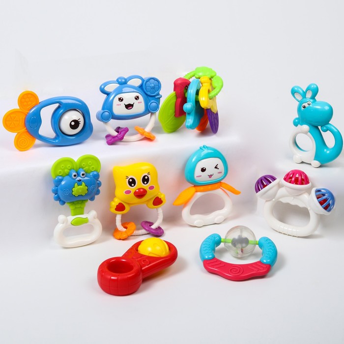 Набор погремушек «Радость малыша», с эластичными деталями, 10 шт, цвет МИКС
Набор погремушек «Радость малыша», с эластичными деталями, 10 шт, цвет МИКС