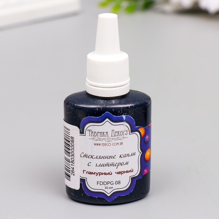 Стеклянные капли с глиттером"Fabrika Decoru" 30 мл, гламурный чёрный
Стеклянные капли с глиттером"Fabrika Decoru" 30 мл, гламурный чёрный