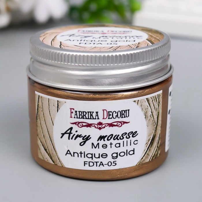 Мусс металлик "Fabrika Decoru" 50 мл, античное золото
Мусс металлик "Fabrika Decoru" 50 мл, античное золото