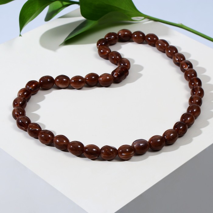 Бусы овал крупный "Агат коричневый", 45см
Бусы овал крупный "Агат коричневый", 45см