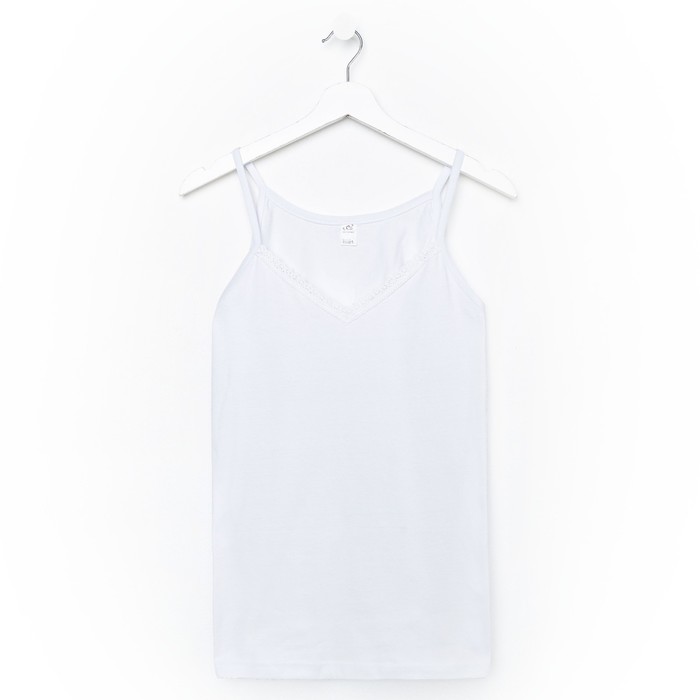 Майка женская на бретелях, цвет белый, размер 48
Майка женская на бретелях, цвет белый, размер 48