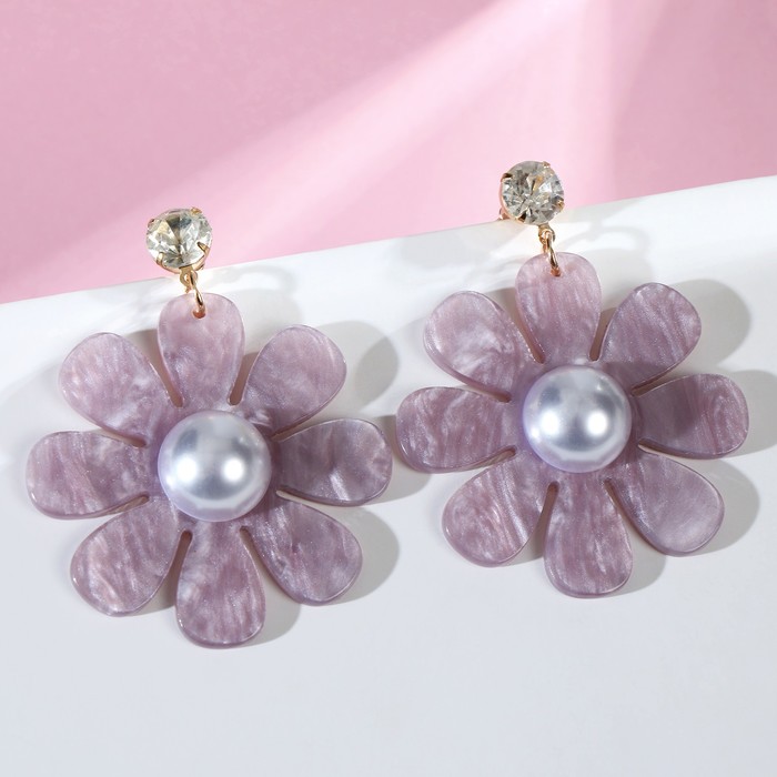 Серьги акрил "Цветочек" стразинка, цвет сиренево-белый
Серьги акрил "Цветочек" стразинка, цвет сиренево-белый