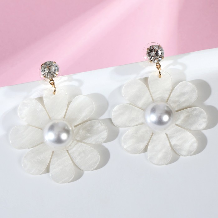 Серьги акрил "Цветочек" стразинка, цвет белый
Серьги акрил "Цветочек" стразинка, цвет белый