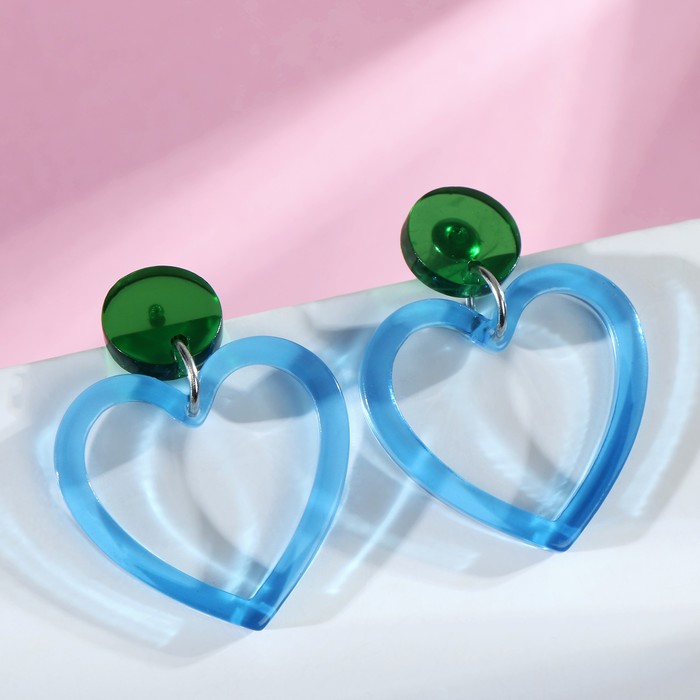 Серьги акрил "Сердечки" контур и шарик, цвет зелёно-голубой
Серьги акрил "Сердечки" контур и шарик, цвет зелёно-голубой