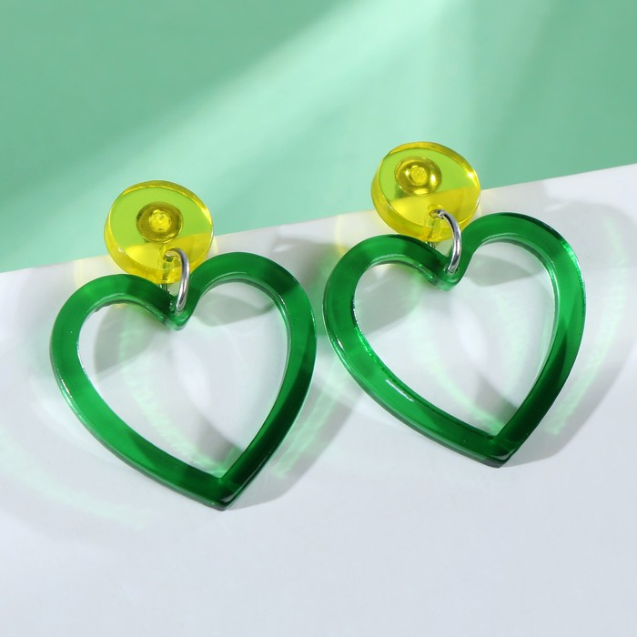 Серьги акрил "Сердечки" контур и шарик, цвет зелёно-жёлтый
Серьги акрил "Сердечки" контур и шарик, цвет зелёно-жёлтый