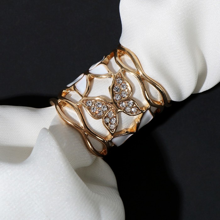 Муфта для платка "Бабочки", цвет белый в золоте 
Муфта для платка "Бабочки", цвет белый в золоте