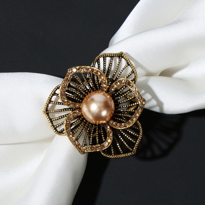 Кольцо для платка "Цветок" двухслойный, цвет коричневый в чернёном золоте
Кольцо для платка "Цветок" двухслойный, цвет коричневый в чернёном золоте