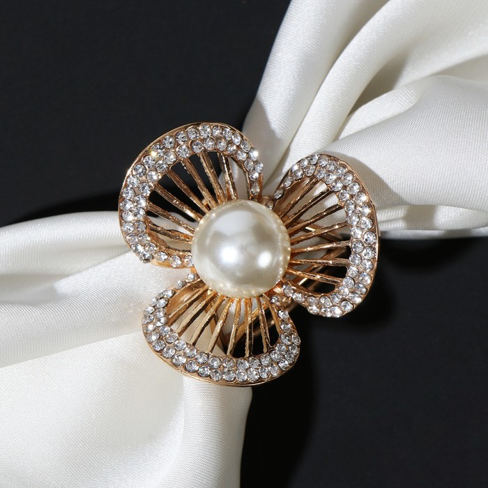 Кольцо для платка "Трилистник", цвет радужно-белый в золоте
Кольцо для платка "Трилистник", цвет радужно-белый в золоте