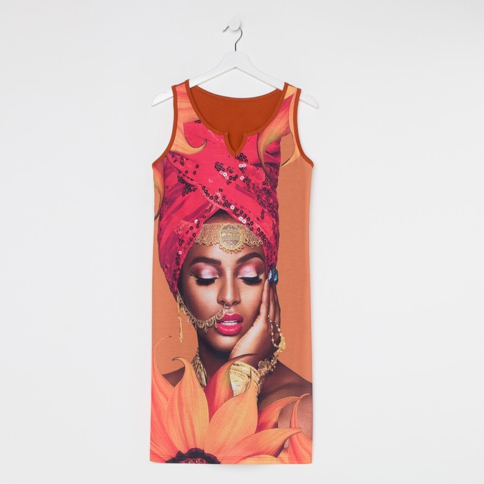 Платье, цвет оранж, принт, размер 50 
Платье, цвет оранж, принт, размер 50