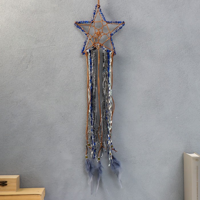 Ловец снов в технике макроме "Звезда" синяя сталь 86х19 см
Ловец снов в технике макроме "Звезда" синяя сталь 86х19 см