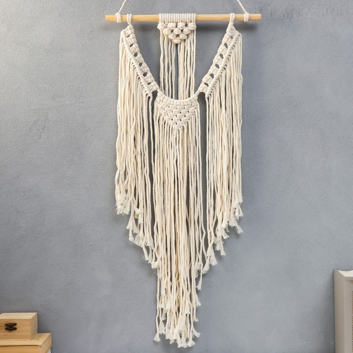 Панно настенное в технике макраме "Ожерелье" натуральный 92х30 см
Панно настенное в технике макраме "Ожерелье" натуральный 92х30 см