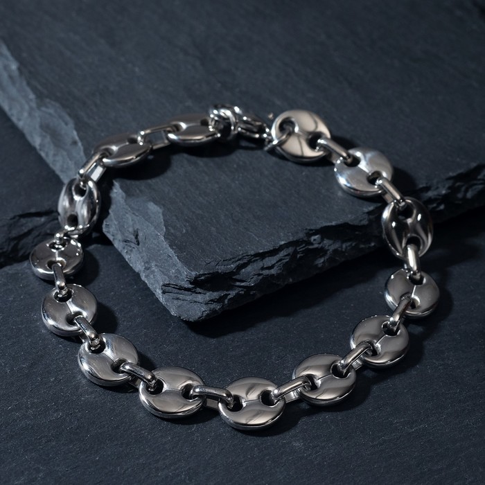 Браслет мужской "Стальной" овалы крупные, цвет серебро, 19,5 см 
Браслет мужской "Стальной" овалы крупные, цвет серебро, 19,5 см