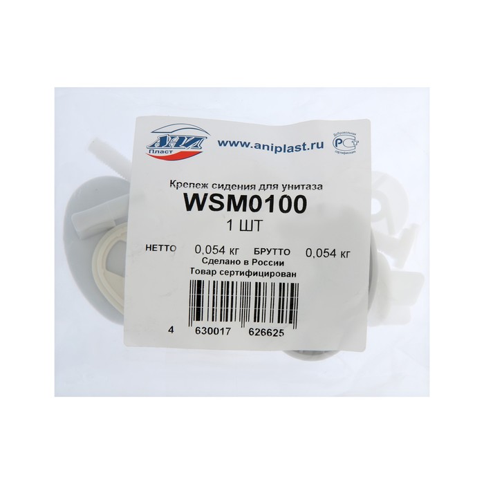 фото Крепеж для сиденья унитаза "ани пласт" wsm0100, белый