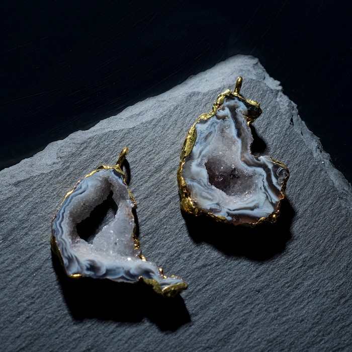 Подвеска "Агат друза" для создания серёг, цвет бело-серый в золоте (пара)
Подвеска "Агат друза" для создания серёг, цвет бело-серый в золоте (пара)