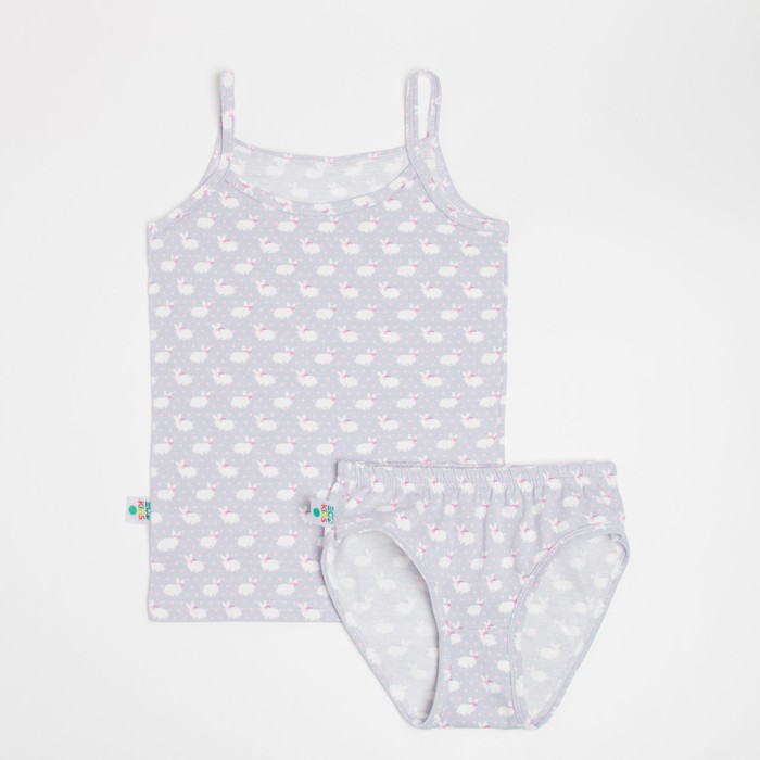 Комплект для девочки (майка узкая бретель, трусы) Зайчики, цвет серый, рост 110-116 см (30)
Комплект для девочки (майка узкая бретель, трусы) Зайчики, цвет серый, рост 110-116 см (30)