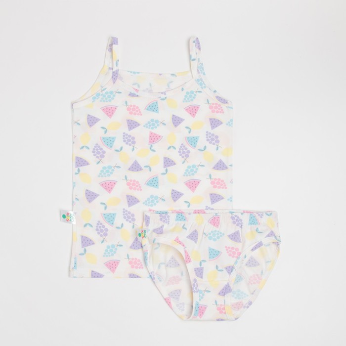 Комплект для девочки (майка узкая бретель, трусы) Фрукты, цвет белый, рост 122-1128 см (32)
Комплект для девочки (майка узкая бретель, трусы) Фрукты, цвет белый, рост 122-1128 см (32)