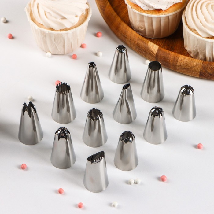 Набор насадок кондитерских, 12 шт, d=2,5 см
Набор насадок кондитерских, 12 шт, d=2,5 см