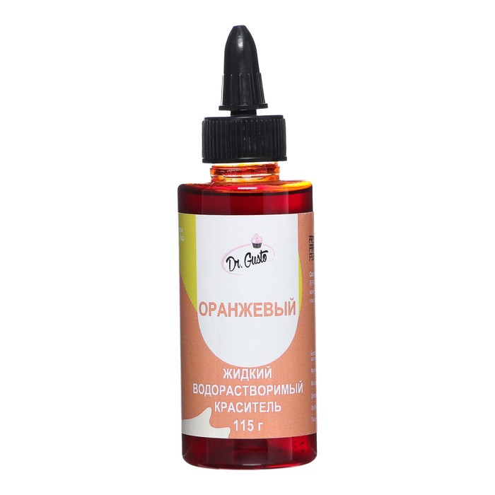 Жидкий водорастворимый краситель "Dr Gusto", цвет оранжевый, 115 г
Жидкий водорастворимый краситель "Dr Gusto", цвет оранжевый, 115 г
