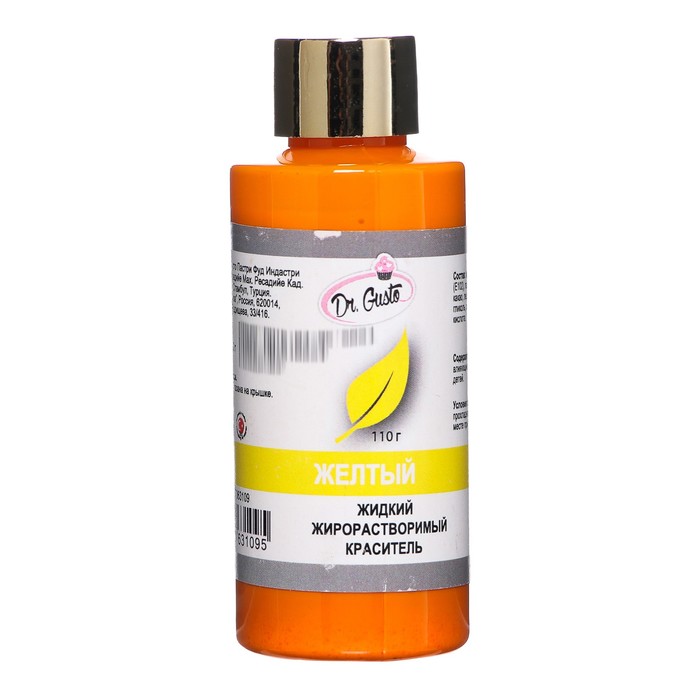Жидкий жирорастворимый краситель "Dr Gusto", цвет желтый, 110 г
Жидкий жирорастворимый краситель "Dr Gusto", цвет желтый, 110 г