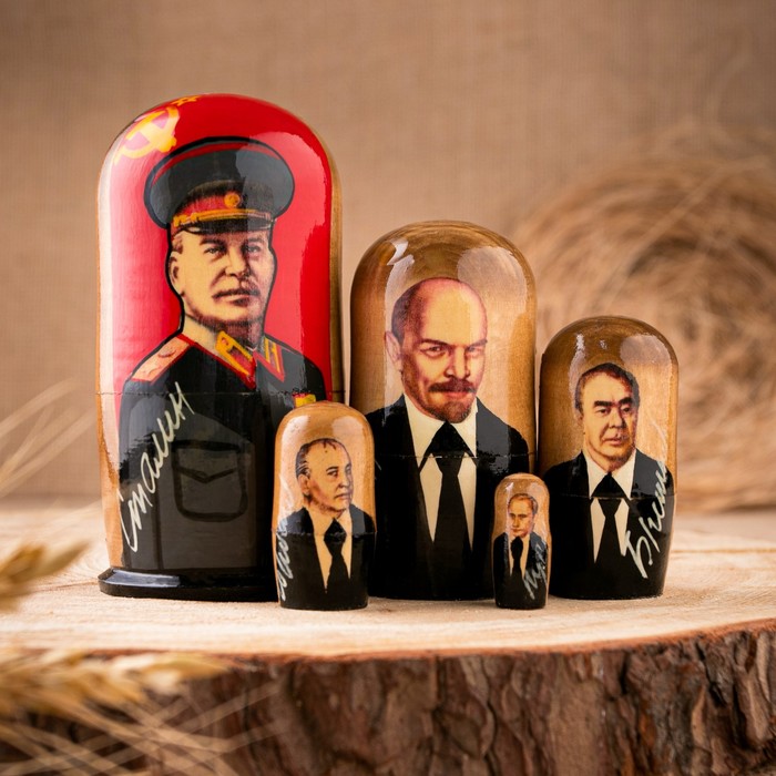 Матрешка "Сталин", 5 кукольная, 10 см
Матрешка "Сталин", 5 кукольная, 10 см