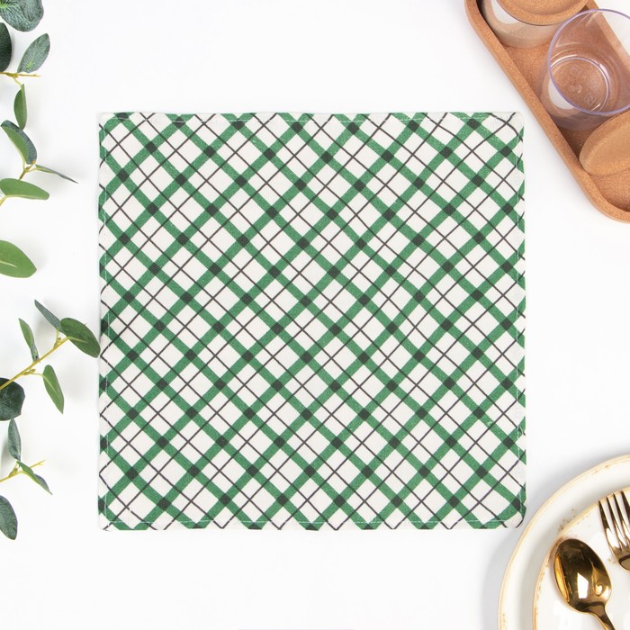 Набор салфеток 35х35 см Мари Санна Клетка 9266-1, зелёный, рогожка, 4 шт 
Набор салфеток 35х35 см Мари Санна Клетка 9266-1, зелёный, рогожка, 4 шт