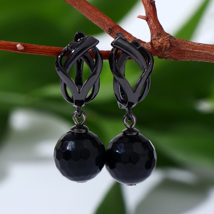 Серьги шар №12 гранёный "Агат чёрный" плетёнка
Серьги шар №12 гранёный "Агат чёрный" плетёнка