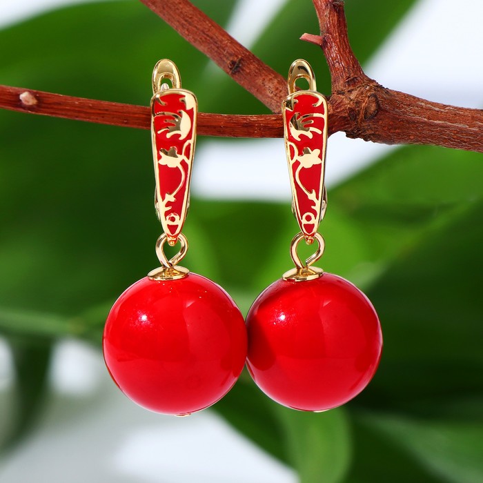 Серьги шар №14 "Коралл" роспись, цвет красный в золоте
Серьги шар №14 "Коралл" роспись, цвет красный в золоте