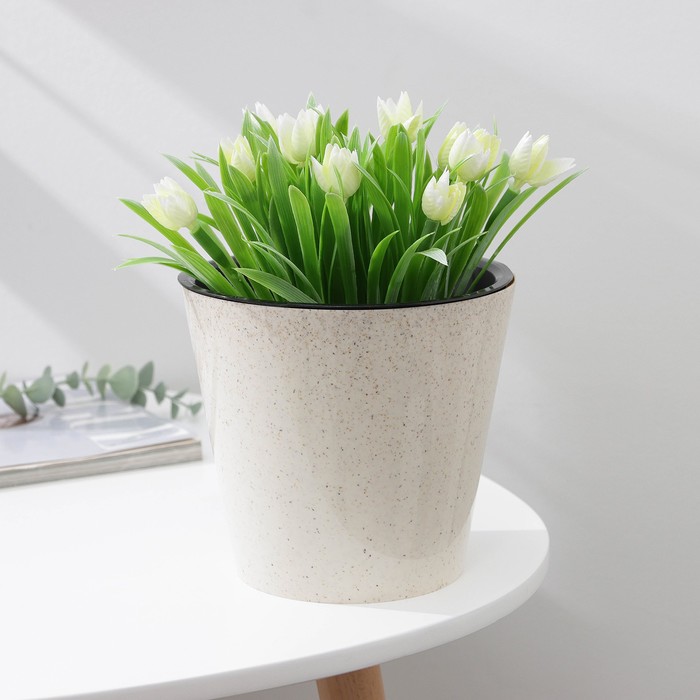 Кашпо для цветов со вставкой Pepper, 1,6 л, d=16 см, цвет светло-бежевый 
Кашпо для цветов со вставкой Pepper, 1,6 л, d=16 см, цвет светло-бежевый