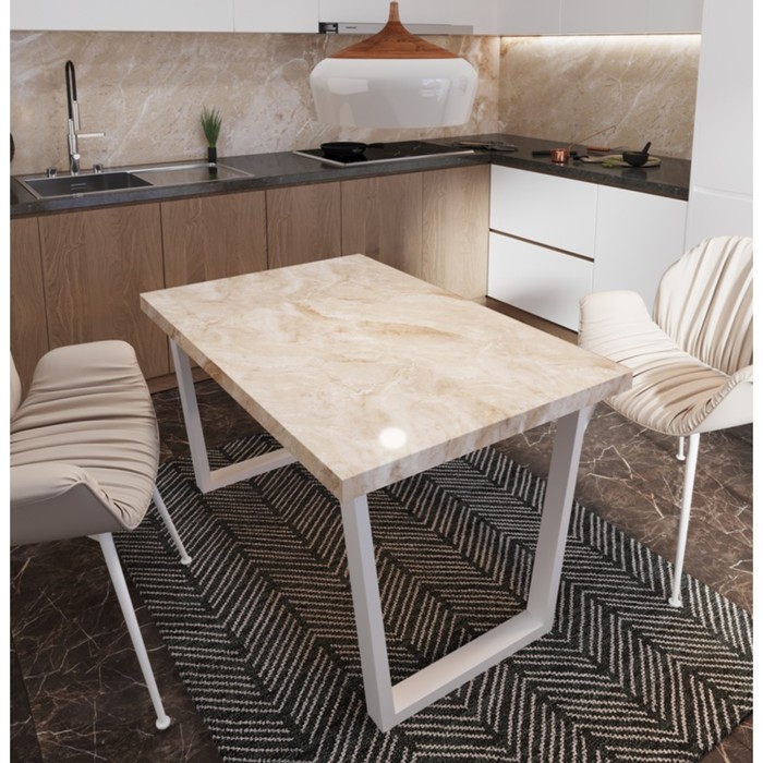 Обеденный стол 3D, 1200 × 800 × 750 мм, опора «П» белая, цвет бежевый мрамор
Обеденный стол 3D, 1200 × 800 × 750 мм, опора «П» белая, цвет бежевый мрамор