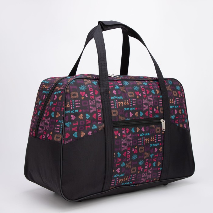 Сумка дорожная на молнии, 3 наружных кармана, цвет чёрный/разноцветный
Сумка дорожная на молнии, 3 наружных кармана, цвет чёрный/разноцветный