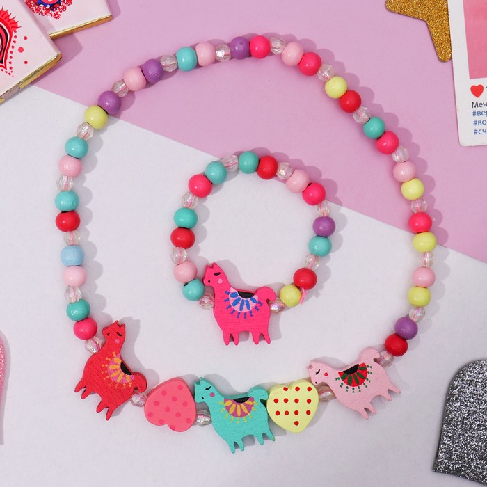 Набор детский "Выбражулька" 2 пред-та: бусы, браслет, ламы, цветной 
Набор детский "Выбражулька" 2 пред-та: бусы, браслет, ламы, цветной