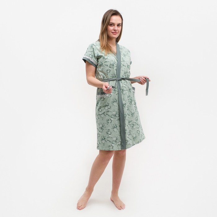 Комплект домашний (халат,майка,шорты) женский, цвет зелёный, размер 48
Комплект домашний (халат,майка,шорты) женский, цвет зелёный, размер 48