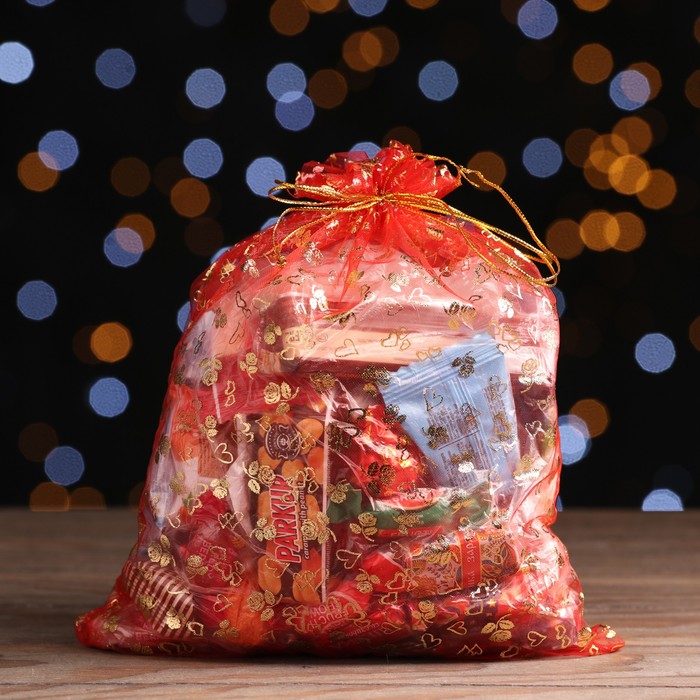 фото Сладкий новогодний подарок "мешочек сладостей" (органза), 1 кг