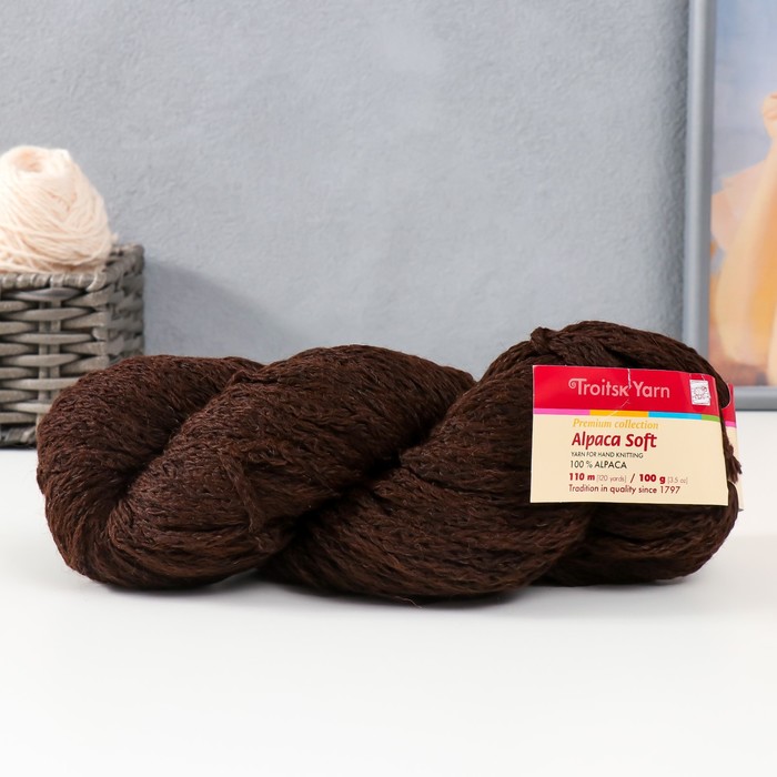 Пряжа "Альпака Софт" 100% альпака 110м/100гр (3654, темно-коричневый)
Пряжа "Альпака Софт" 100% альпака 110м/100гр (3654, темно-коричневый)