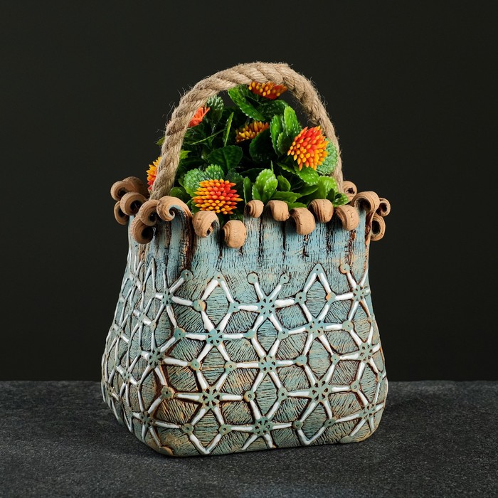 Горшок декоративный "Сумка с узором" синяя 1 л
Горшок декоративный "Сумка с узором" синяя 1 л