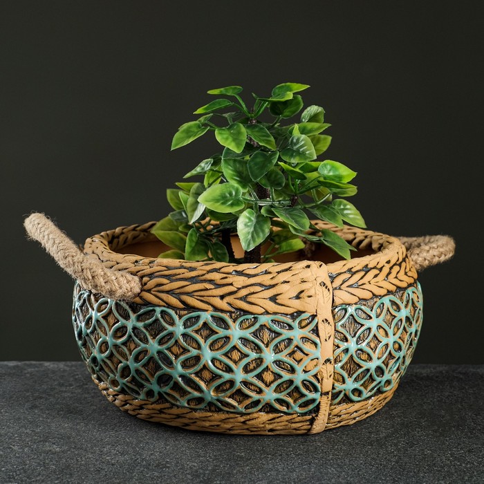 Кашпо "Корзина плоская" бирюзовая 2 л
Кашпо "Корзина плоская" бирюзовая 2 л