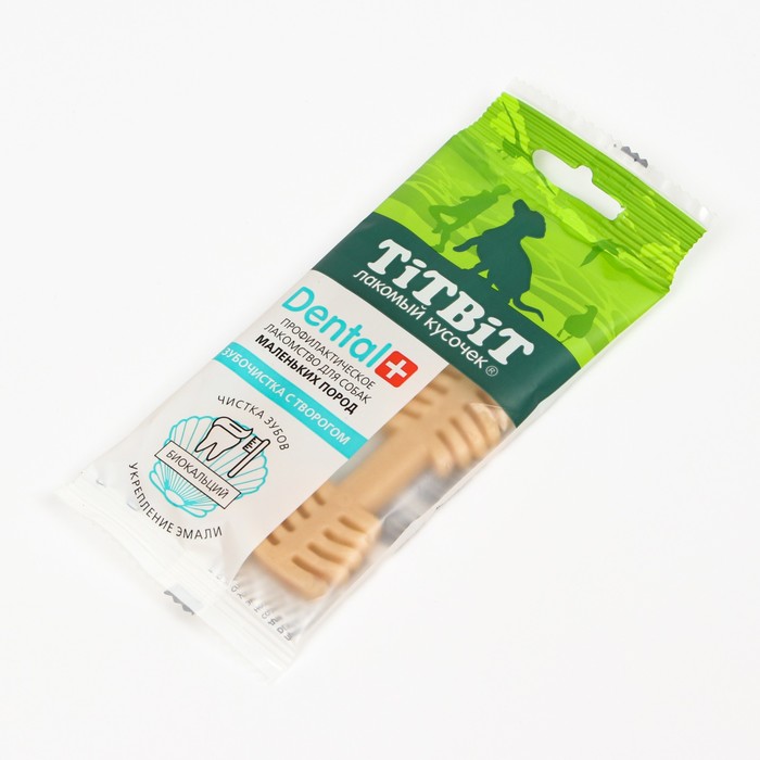 ДЕНТАЛ+ Зубочистка для собакTitbit для маленьких пород, с творогом
ДЕНТАЛ+ Зубочистка для собакTitbit для маленьких пород, с творогом
